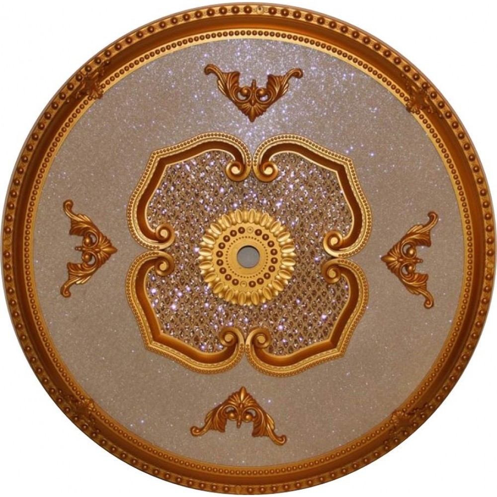 80 Cm Yuvarlak Osmanli Saray Tavan S-479 Avize Gobegi Altin Varak Kaplamali 3D